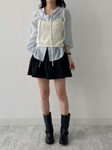 Tony See-through Wrap Balloon Fit Blouse