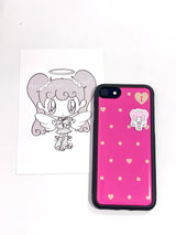 dot epoxy case - pink lemon