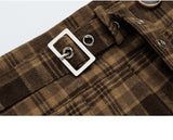 Teddy Belt Check Pleated Skirt 232425749