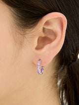 26SS★ Essence Silver (W) Tennis One-Touch Earrings M Purple