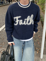 Faith Brushed Oversized Patch Knit