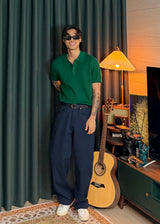 Hidden-button collar Knit 9COLOR