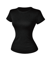 Cotton eyelet round-neck top (3color)