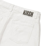KIRSH プレーンセミワイドデニムスカートパンツ【ホワイト】