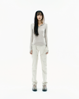 Detachable Button Denim Pants / Beige