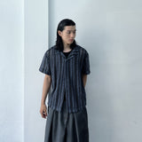 Openwork Knit Camp Collar Shirt