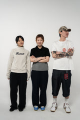 1/2 レギュラー ハーフ ラウンド PK Tシャツ(BLACK/GRAY)