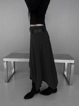 [set] belt shadow wrap skirt (2color)