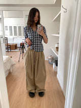 ツーピンタックワイドパンツ (3C)