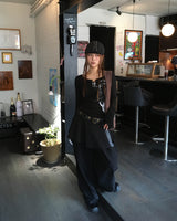 Lace black cotton pants