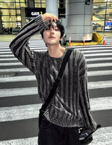 Dying Pigment Wash V-Neck Knitwear