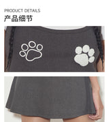 100%コットンストレッチリブウォッシュエンブロイダリー&キャットテリーAラインドレスTシャツ付き