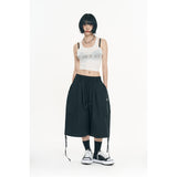 Balloon Bermuda Nylon Pants - Black