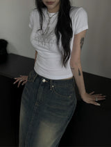 doodle hip crop T (2color)