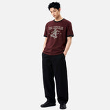 Essential Standard Short-Sleeve Ringer T-Shirt Cool Cats Club Burgundy