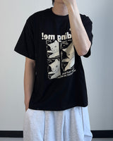キディングキャットプリントショートスリーブTシャツ