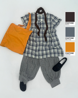 Dottie check short-sleeve blouse (3color)