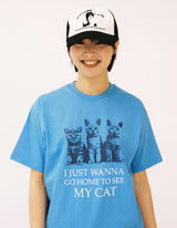 マイハウスキャットTシャツ - ブルー