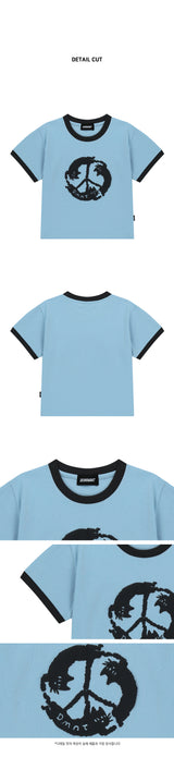 パーフェクトピースリンガークロップTシャツ_スカイブルー