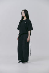 FMW フラワー ドローイング T シャツ - ブラック