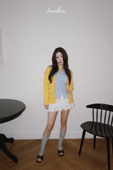 yellow wool lovely long-sleeved cardigan