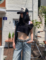 フィリーカッティングワイドクロップスリーブレス