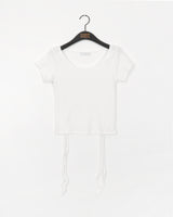 デサバックスリットリボンVネック半袖Tシャツ