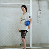 Vネックスポーツジャージ ivory