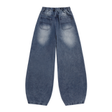 Salt Washed Balloon Fit Denim Pants