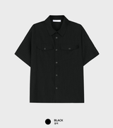 Look Hour Light Texture Muscle Roll Up Short Sleeve Shirt