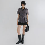 [Apid] Short Pants Skirt Belt Set -3color