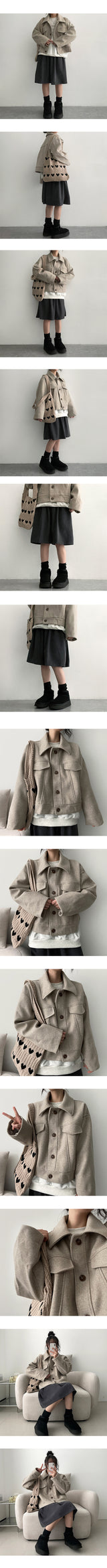 Canning two-pocket wool coat jacket