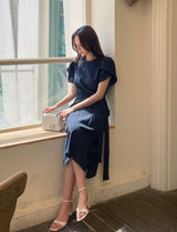 26SS★ Nadine Seersucker Tulip Wrap One Piece