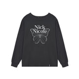 BUTTERFLY SIGNATURE LS TOP_CHARCOAL CREAM