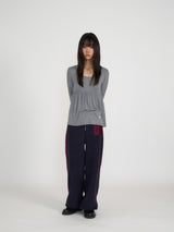 SILKY SCOOPNECK T (STRIPE GREY)