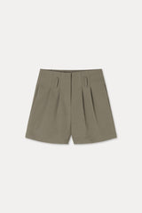 Twill Fintuck Shorts_Beige
