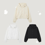 Crop Hooded Windbreaker Crisp Jumper (3 colors)