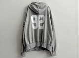 Moco Number Patch Embroidery Overfit Two Way Hooded Zip-Up