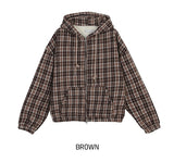 Bay Check Shearling Hooded Jumper