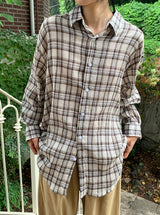 [unisex] デリス ヴィンテージ チェック ロングスリーブシャツ