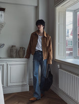 レディ f/w エポレットスエードジャケット