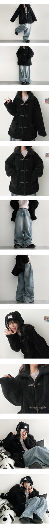 [2nd Length 🤍 Balloon fit!] Garne side pin tuck slit wide denim pants