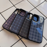 vintage check case (blue, pink)