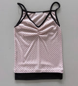 Royu Polka Dot Shirred Bust Sleeveless Top (5 Colors)