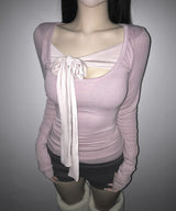 berry tie tee (3colors)