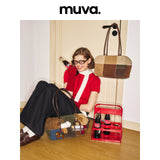 muva. Cowhide‑Velvet Color‑Block Boston Shoulder Bag, Large‑Capacity Premium‑Feel Niche Autumn‑Winter Purse, New Arrival Dec 19