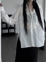 veil tencel シースルーシャツ (2color)