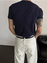 [4SEASON] ショルダーラインセミマッスルフィットTシャツ(4color)