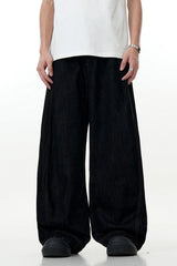 Black Curved Wide Jeans