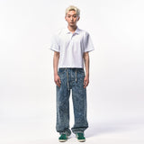 MANS クロップピケポロシャツ WHITE